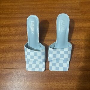 Cape Robbin Blue and White Checkered Heels